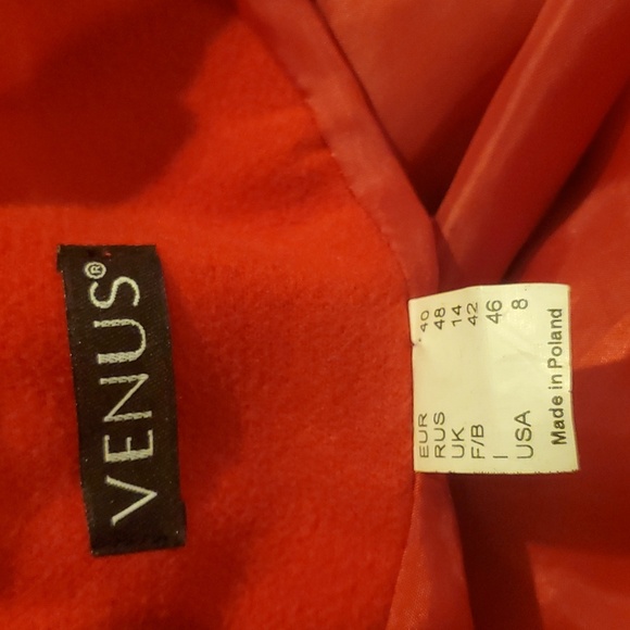 Vibrant red shawl collar dress coat - Picture 11 of 11